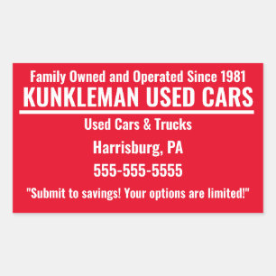 Rectangular Pegatina de la familia Kunkleman