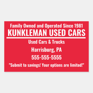 Rectangular Pegatina de la familia Kunkleman