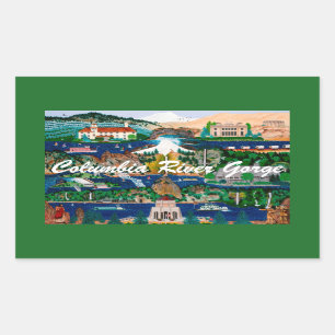 Rectangular Pegatina de la garganta del río Columbia
