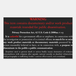 Rectangular Pegatina de la Ley de protección de la privacidad,
