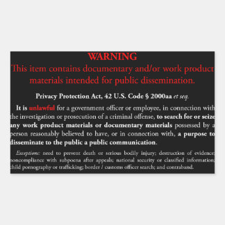 Rectangular Pegatina de la Ley de protección de la privacidad,