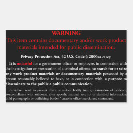 Rectangular Pegatina de la Ley de protección de la privacidad,