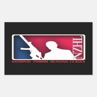 Rectangular Pegatina de la Liga Nacional de Caza Zombie