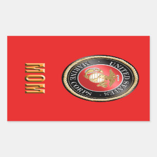 Rectangular Pegatina de la mamá del USMC