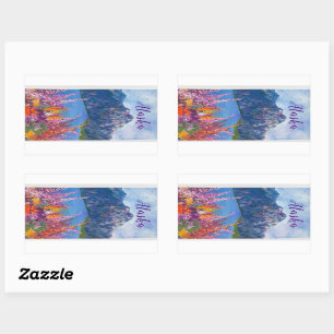 Rectangular Pegatina de la montaña de Alaska Fuego