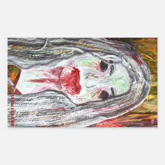 Rectangular Pegatina de la mujer zombie