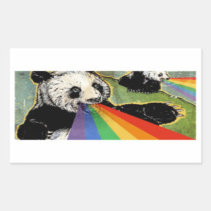 Rectangular pegatina de la panda
