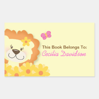 Rectangular Pegatina de la placa del libro de león de primaver