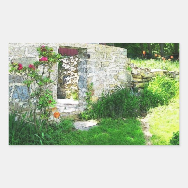 Rectangular Pegatina de la placa raíz del país antiguo (Anverso)