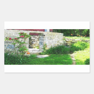 Rectangular Pegatina de la placa raíz del país antiguo