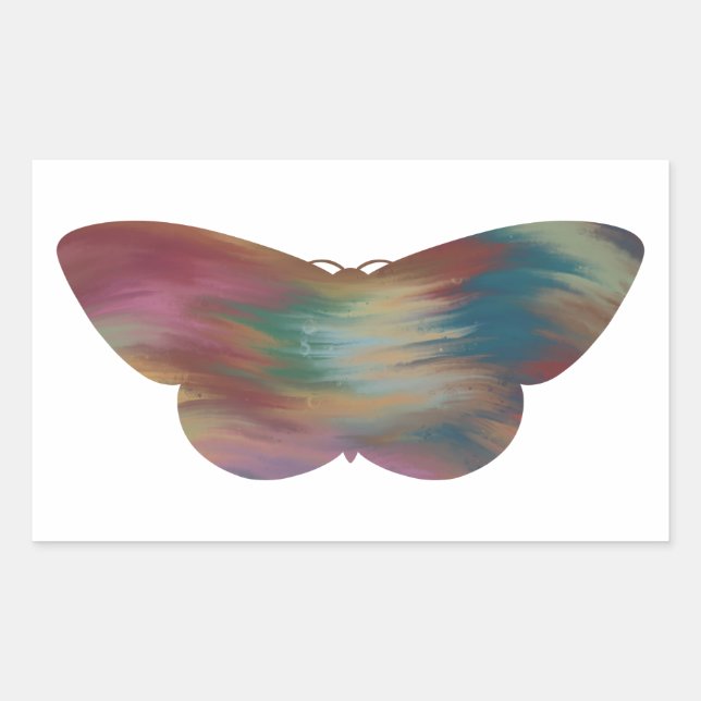 Rectangular Pegatina de la polilla de estilo acrílico (Anverso)