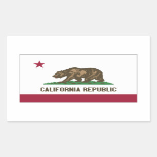 Rectangular Pegatina de la república de California