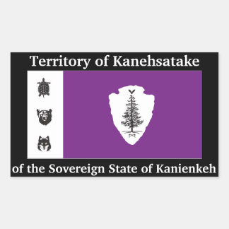 Rectangular Pegatina de la República de Kanienkeh (Nación Moha
