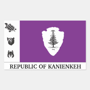 Rectangular Pegatina de la República de Kanienkeh (Nación Moha