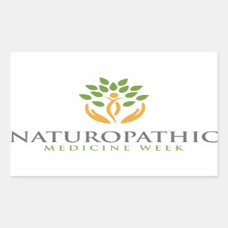Rectangular Pegatina de la Semana de Medicina Naturopática