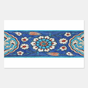 Rectangular pegatina de la teja del iznik