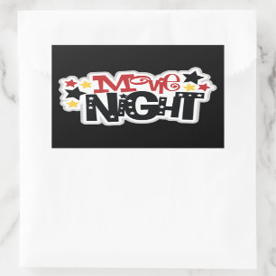 Rectangular Pegatina de las palabras de la noche de Cuadros