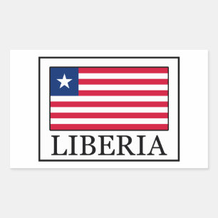Rectangular Pegatina de Liberia