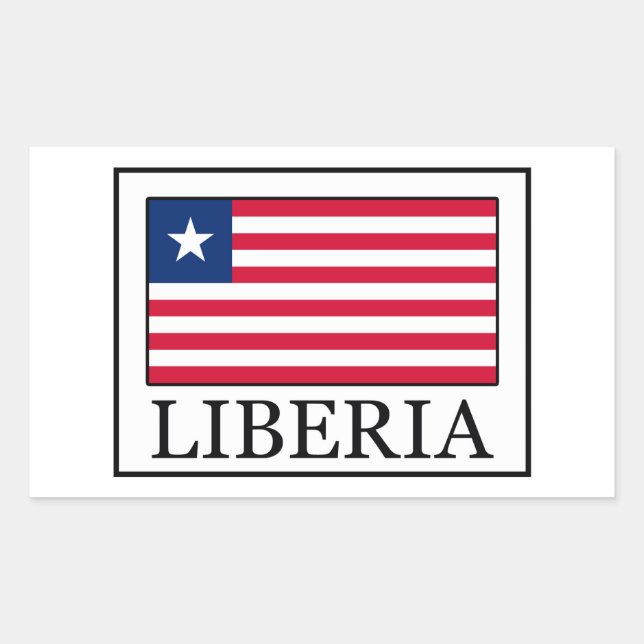 Rectangular Pegatina de Liberia (Anverso)