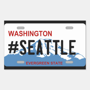 Rectangular Pegatina de licencia de Washington Seattle