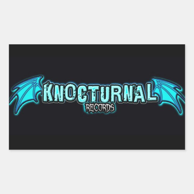Rectangular Pegatina DE LOGO AZUL DE REGISTROS DE KNOCTURNAL (Anverso)