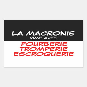 Rectangular Pegatina de Macronie Fourberie Tromperie