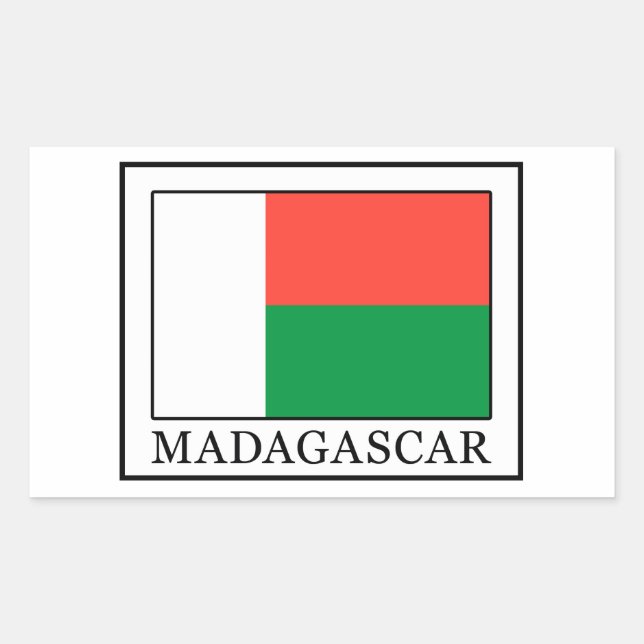 Rectangular Pegatina de Madagascar (Anverso)