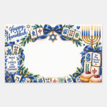 Pegatina de Mahjong de Hanukkah