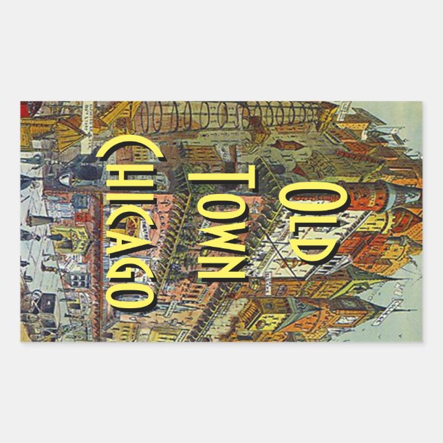 Rectangular Pegatina de maletas del Viaje del Casco Antiguo Ch (Anverso)