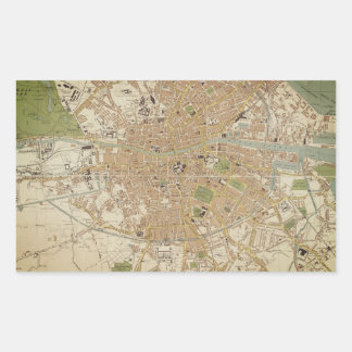 Rectangular Pegatina de mapas de Dublín