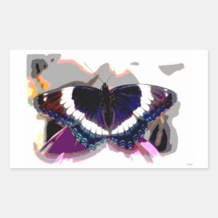 Rectangular Pegatina de mariposa