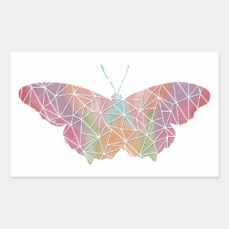 Rectangular Pegatina de mariposa de mosaico de papel