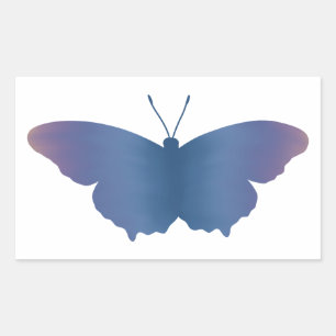 Rectangular Pegatina de mariposa violeta gradiente