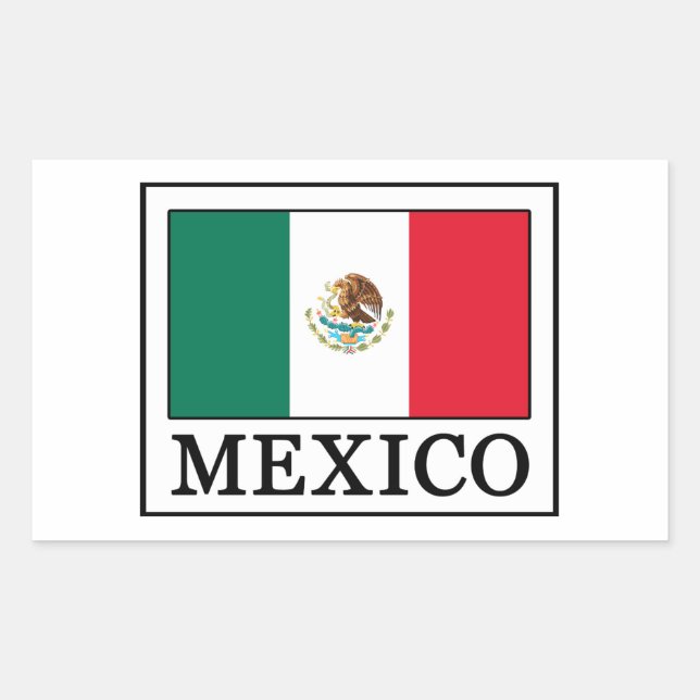 Rectangular Pegatina de México (Anverso)