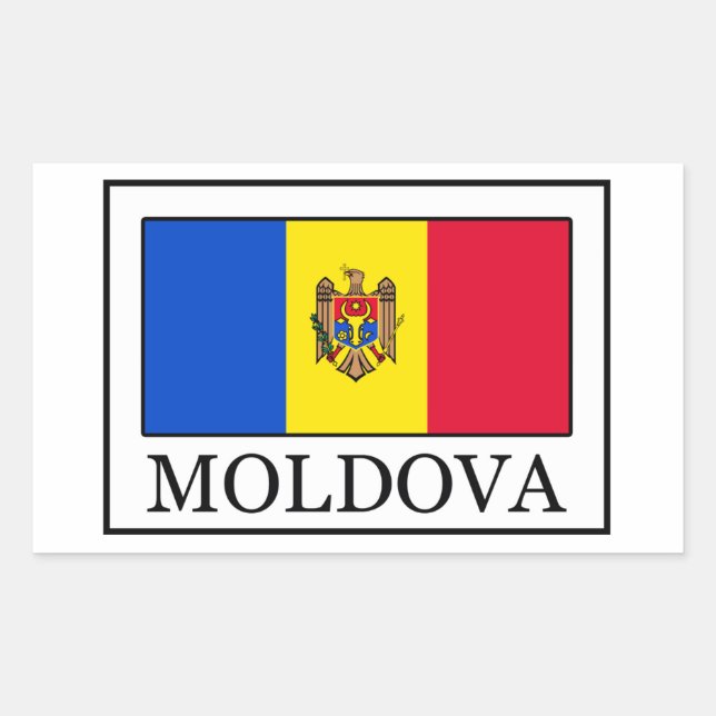 Rectangular Pegatina de Moldavia (Anverso)
