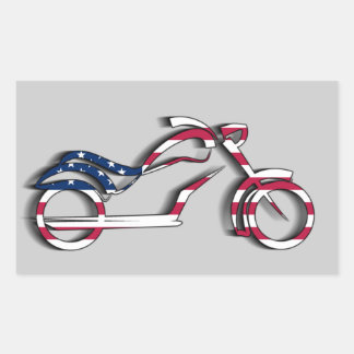 Rectangular PEGATINA de motocicleta de bandera estadounidense