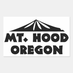 Rectangular Pegatina de Mt. Hood Oregon