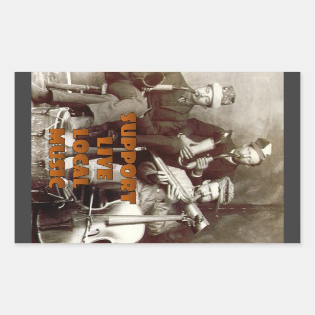 Rectangular Pegatina de música en directo (Anverso)