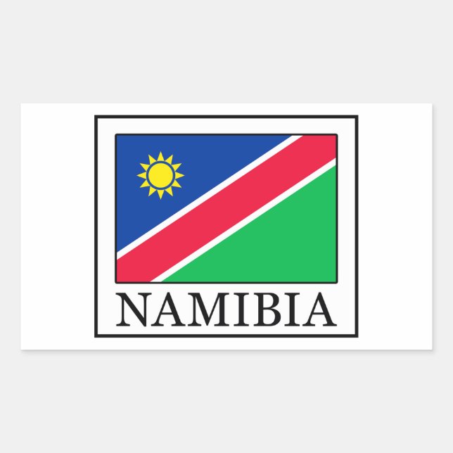 Rectangular Pegatina de Namibia (Anverso)