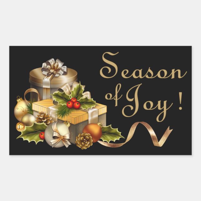 Rectangular Pegatina de Navidad - SRF (Anverso)