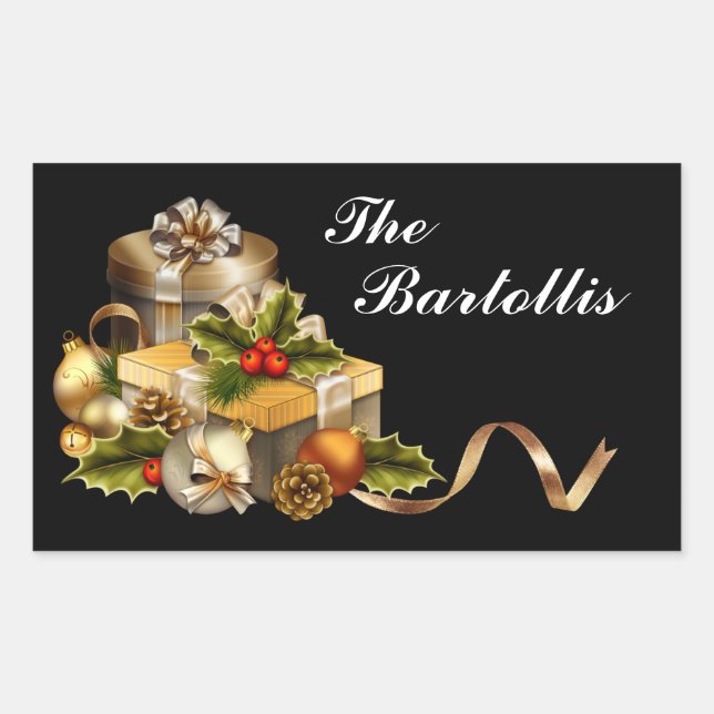 Rectangular Pegatina de Navidad - SRF (Anverso)