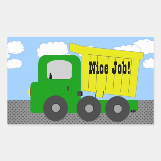 Rectangular Pegatina de Nice Job Truck (Anverso)