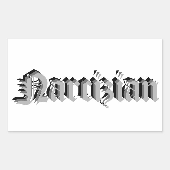 Rectangular Pegatina de nombre de Narcizian (Anverso)