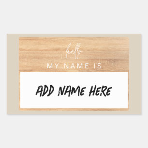 Rectangular Pegatina de nombre personalizado Hola Mi nombre es