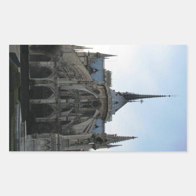 Rectangular Pegatina de Notre Dame de París (Anverso)