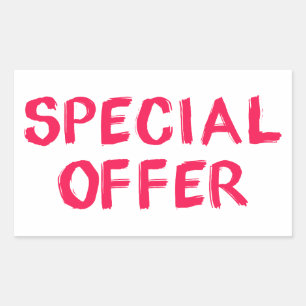 Rectangular Pegatina de oferta especial para promociones minor