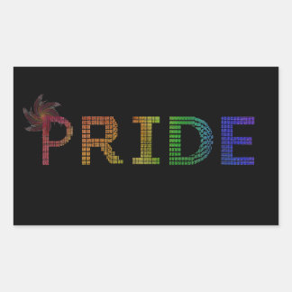 Rectangular Pegatina de Orgullo - Texto Arcoíris