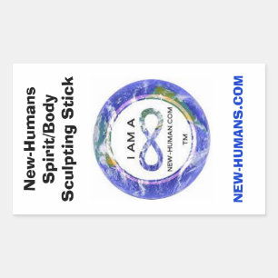 Rectangular Pegatina de palo de escultura de espíritu/cuerpo d