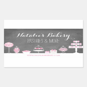 Rectangular Pegatina de panadería Chalkboard