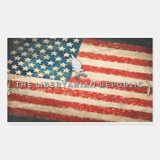 Rectangular Pegatina de parachoques de la república estadounid (Anverso)